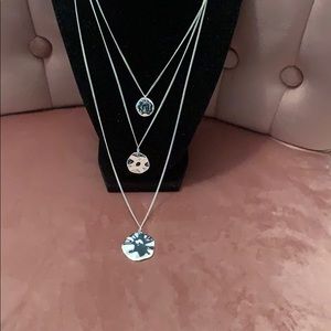 Three Row Paillette Graduated Pendent